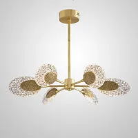 Люстра потолочная CERES L6 193250-23 ImperiumLoft прозрачная на 6 ламп, основание латунь в стиле современный 