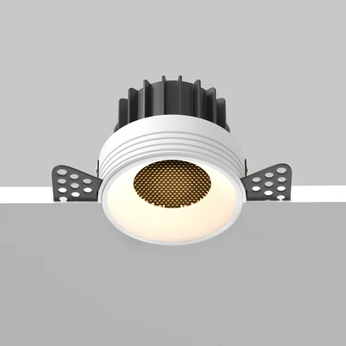 Светильник точечный LED Round DL058-12W2.7K-TRS-W Maytoni белый на 1 лампу, основание белое в стиле современный хай-тек круглый для затирки фото 9