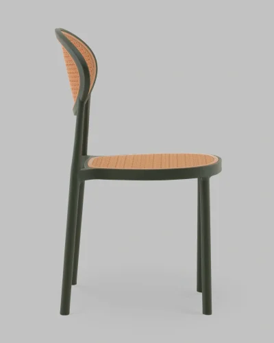 Стул Junie, пластиковый, зелёный УТ000040848 Stool Group, коричневый/пластик, ножки/металл/зелёный, размеры - *870**** фото 3