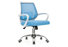 Компьютерное кресло Ergoplus blue / white 15375 Woodville, голубой/ткань, ножки/металл/хром, размеры - *940***610*