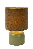Настольная лампа Woolly 10516/01/33 Lucide чёрная на 1 лампу, основание зелёное металл в стиле винтаж 