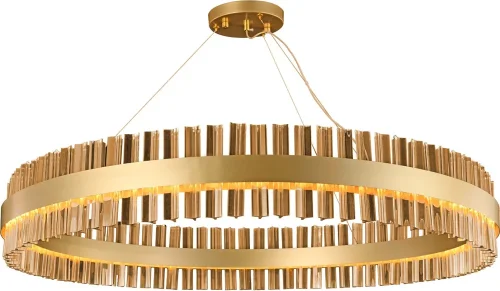 Люстра подвесная LED Marquis 4263-10P Favourite янтарная на 10 ламп, основание золотое в стиле современный 