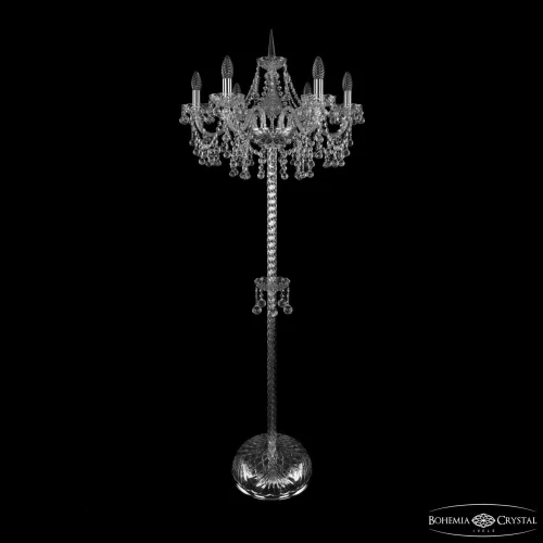 Торшер 1409T2/6/195-160 Ni Bohemia Ivele Crystal sp без плафона 6 ламп, основание прозрачное никель в стиле классический
