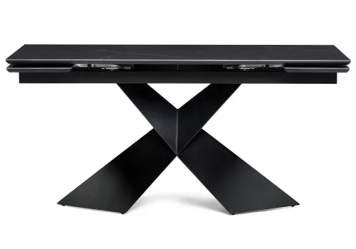 Керамический стол Хасселвуд 160(220)х90х77 черный мрамор / черный 588034 Woodville столешница чёрная из керамика фото 2 Керамический стол Хасселвуд 160(220)х90х77 черный мрамор / черный 588034 Woodville столешница чёрная из керамика фото 2