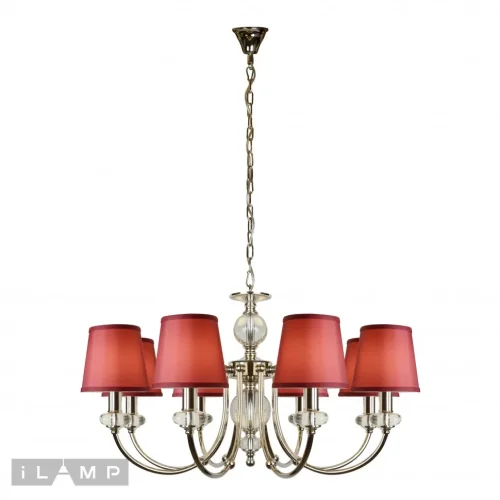 Люстра подвесная Magic P2344-8 nic iLamp белая на 8 ламп, основание никель в стиле современный американский фото 5