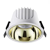 Светильник точечный LED Knof 358700 Novotech белый золотой 1 лампа, основание белое в стиле современный 