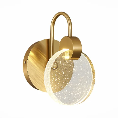 Бра LED Montecelio SL6104.201.01 ST-Luce прозрачный на 1 лампа, основание золотое в стиле современный 