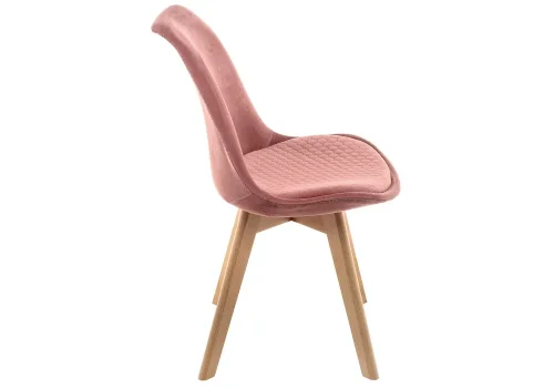 Деревянный стул Bonuss сoral / wood 15225 Woodville, розовый/велюр, ножки/массив бука/натуральный, размеры - ****490*560 фото 3