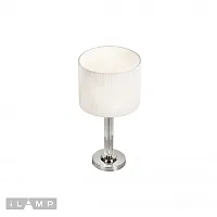 Настольная лампа Alexa T2404-1 Nickel iLamp белая 1 лампа, основание никель металл в стиле современный американский 