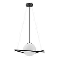 Светильник подвесной Salvezinas 39591 Eglo белый 1 лампа, основание чёрное в стиле современный шар