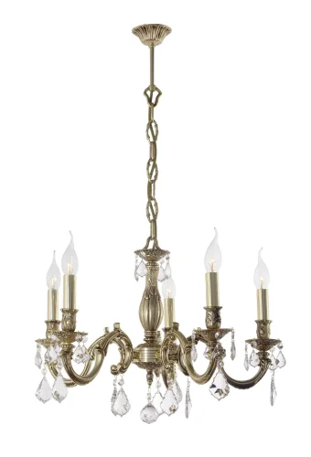 Люстра хрустальная подвесная Mannelli E 1.1.5.200 GH Dio D'Arte без плафона на 5 ламп, основание золотое в стиле классический 