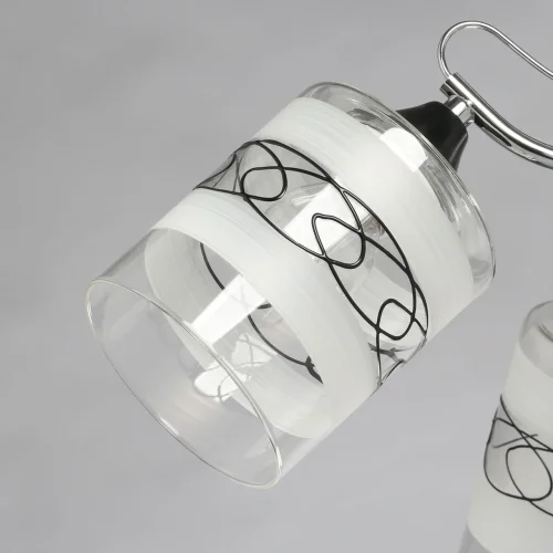 Люстра потолочная Олимпия 106010705 DeMarkt прозрачная на 5 ламп, основание чёрное в стиле современный  фото 4