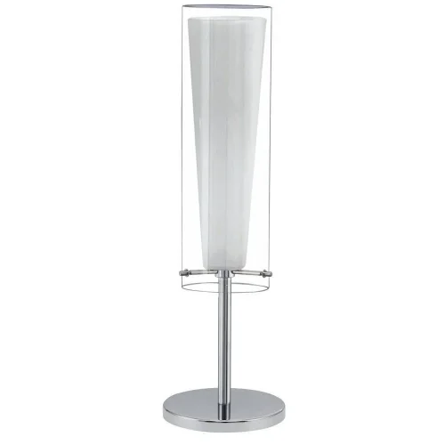 Настольная лампа PINTO 89835 Eglo прозрачная белая 1 лампа, основание серое хром металл в стиле современный 