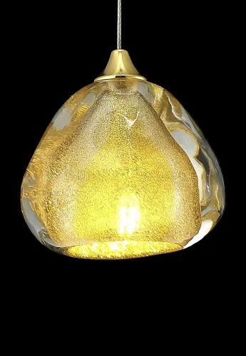 Светильник подвесной VERANO SP1 GOLD Crystal Lux прозрачный золотой 1 лампа, основание золотое в стиле современный выдувное фото 5