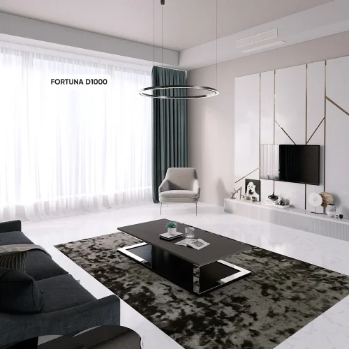 Люстра подвесная LED с пультом FORTUNA SP88W LED D1000 BLACK Crystal Lux чёрная на 1 лампу, основание чёрное в стиле современный с пультом кольца фото 3