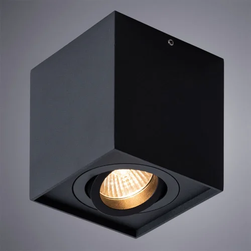 Светильник накладной Factor A5544PL-1BK Arte Lamp чёрный 1 лампа, основание чёрное в стиле модерн квадратный фото 2