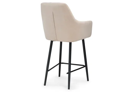 Полубарный стул Райнер MR -26 / черный 532408 Woodville, бежевый/велюр, ножки/металл/чёрный, размеры - ****570*570 фото 4