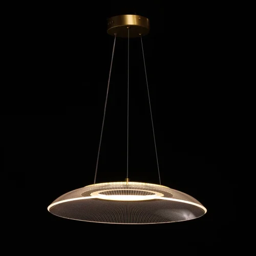 Светильник подвесной Конти 488011701 DeMarkt прозрачный 1 лампа, основание латунь в стиле современный хай-тек  фото 2