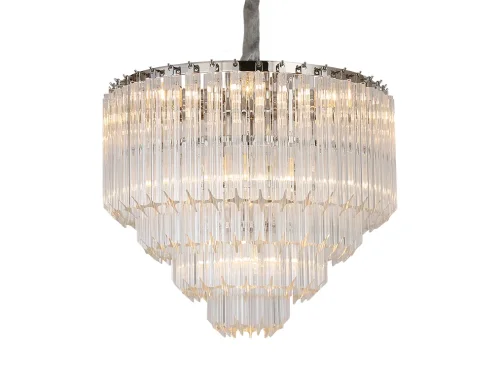 Люстра подвесная 8908+2/C Newport прозрачная на 10 ламп, основание никель в стиле классический современный американский  фото 2