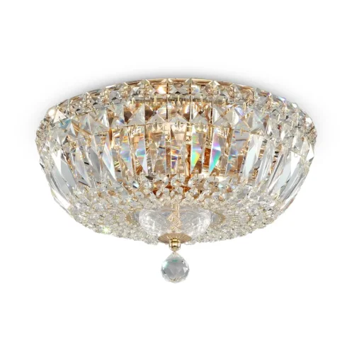 Люстра хрустальная Basfor DIA100-CL-03-G Maytoni прозрачная на 3 лампы, основание золотое в стиле классический  фото 4