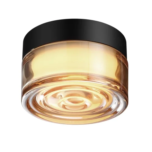 Накладной светильник LED уличный Ronda 7158/6CL Odeon Light уличный IP65 чёрный на 1 лампу, плафон янтарный в стиле хай-тек LED фото 2