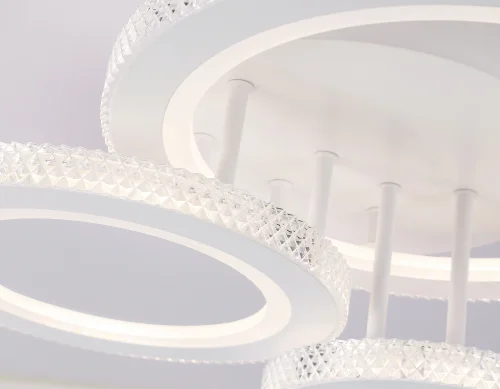 Люстра потолочная LED с пультом FA8867 Ambrella light белая на 1 лампа, основание белое в стиле современный хай-тек с пультом фото 3