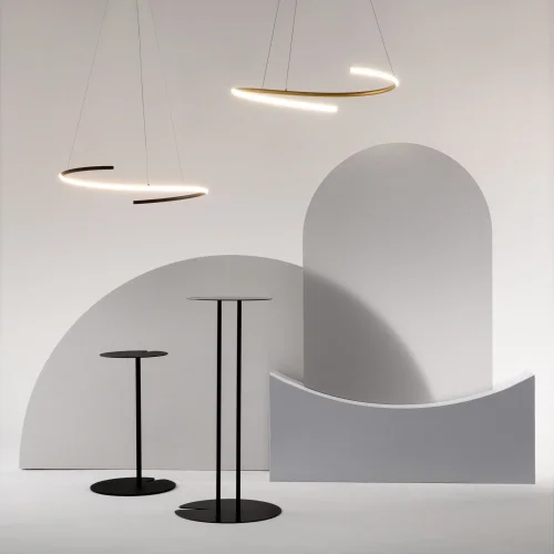 Светильник подвесной LED Curve MOD242PL-L33BSK Maytoni латунь на 1 лампу, основание латунь в стиле хай-тек минимализм современный фото 2
