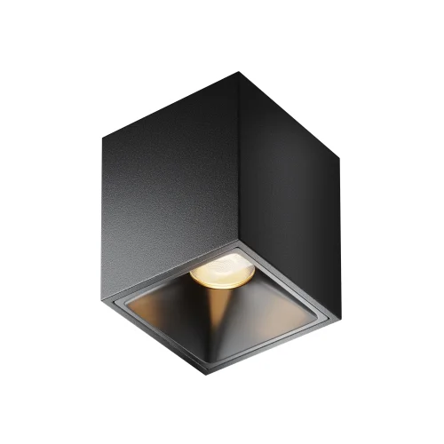 Светильник накладной LED Alfa LED C065CL-8W3K-SQ-B Maytoni чёрный на 1 лампу, основание чёрное в стиле современный хай-тек квадратный