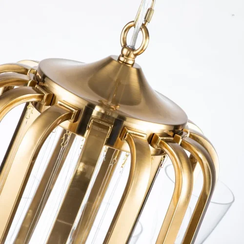 Люстра подвесная Lyra 2968-15P Favourite прозрачная на 15 ламп, основание бронзовое в стиле современный  фото 3