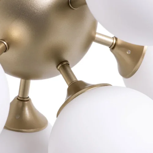 Люстра потолочная Merry A2704PL-5SG Arte Lamp белая на 5 ламп, основание матовое золото в стиле современный шар фото 3