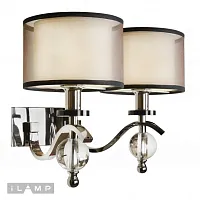 Бра Malibu W2335-2 nic iLamp коричневый на 2 лампы, основание хром в стиле современный 