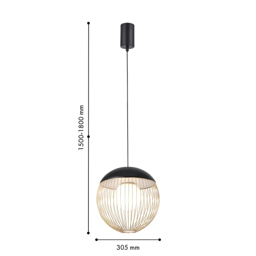 Светильник подвесной LED Core 4240-1P Favourite матовый золото на 1 лампу, основание чёрное в стиле современный фото 3