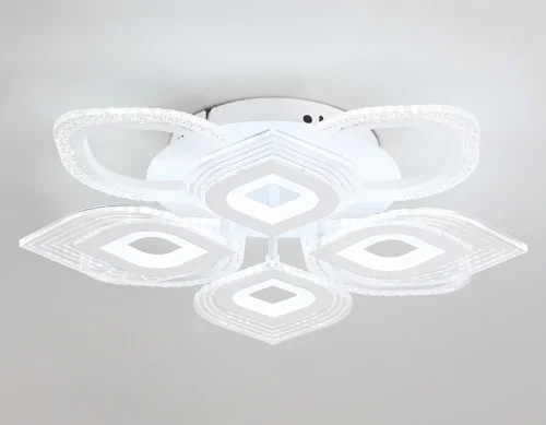 Люстра потолочная LED с пультом FA4294 Ambrella light белая на 1 лампа, основание белое в стиле современный хай-тек с пультом фото 5