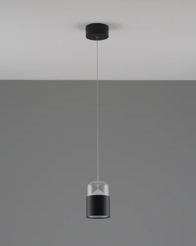 Светильник подвесной LED Rinna V10866-PL Moderli прозрачный чёрный 1 лампа, основание чёрное в стиле современный  фото 2