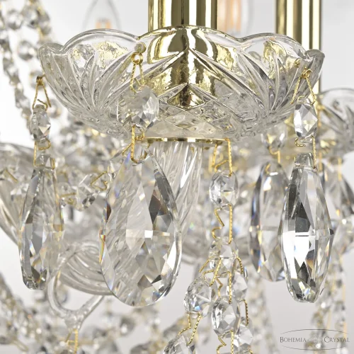 Люстра подвесная 107/10/200 G Bohemia Ivele Crystal без плафона на 10 ламп, основание прозрачное золотое в стиле классический sp фото 4