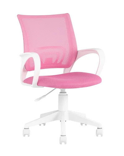 Кресло TopChairs ST-BASIC-W розовый TW-06A TW-13A сетка/ткань крестовина пластик пластик УТ000035494 Stool Group, розовый/ткань, ножки/пластик/белый, размеры - ****635*605