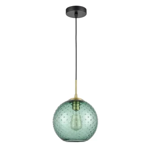 Светильник подвесной Lauriston VL5284P31 Vele Luce зелёный на 1 лампу, основание чёрное в стиле современный шар