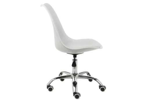 Компьютерное кресло Kolin white 11833 Woodville, белый/искусственная кожа, ножки/металл/хром, размеры - *890***490*560 фото 2