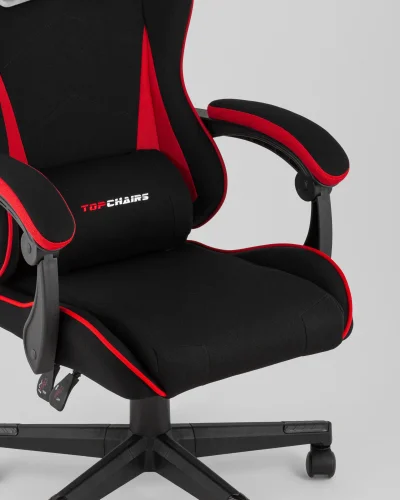 Кресло спортивное TopChairs Phantom, ткань, черно-красный УТ000039473 Stool Group, красный чёрный/текстиль, ножки/полимер/чёрный, размеры - 1250*1350***68* фото 2