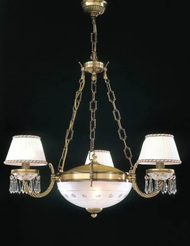 Люстра подвесная  L 4661/3+2 Reccagni Angelo белая на 5 ламп, основание античное бронза в стиле классический 