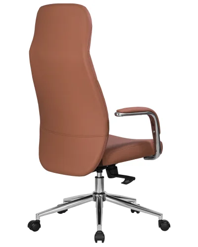 Офисное кресло для руководителей DOBRIN NERO (кирпичный (RXT051-13)) цвет сиденья кирпичный (RXT051-13), цвет основания хромированная сталь Dobrin, кирпичный/экокожа, ножки/металл/, размеры - 1200*1285**** фото 4 Офисное кресло для руководителей DOBRIN NERO (кирпичный (RXT051-13)) цвет сиденья кирпичный (RXT051-13), цвет основания хромированная сталь Dobrin, кирпичный/экокожа, ножки/металл/, размеры - 1200*1285**** фото 4