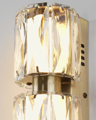 Бра LED Prismique V11711-WL Moderli прозрачный на 1 лампу, основание латунь в стиле современный фото 6