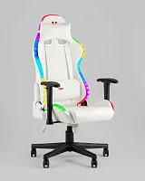 Кресло спортивное TopChairs GMM-080, белый, на черной базе УТ000039639 Stool Group, белый/экокожа, ножки/полимер/чёрный, размеры - *1330***740*680