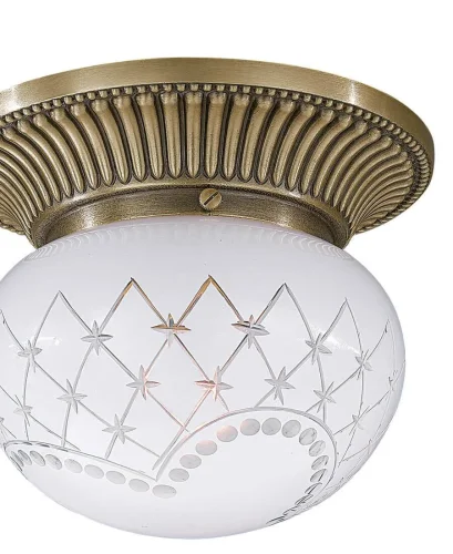 Светильник потолочный PL 7700/1 Reccagni Angelo белый 1 лампа, основание античное бронза в стиле классический  фото 2