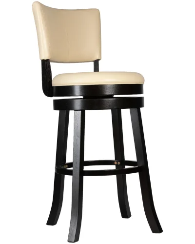 Вращающийся полубарный стул 4090-LMU JOHN COUNTER, цвет сиденья кремовый, цвет дерева капучино Dobrin, кремовый/экокожа, ножки/дерево/капучино, размеры - ****430*495 фото 7