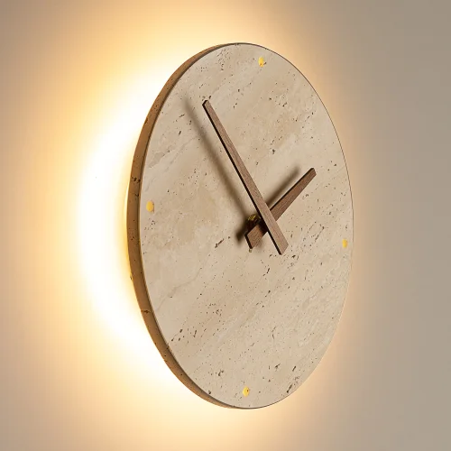 Бра LED с часами Mares CL246015 Citilux бежевый на 1 лампу, основание бежевое в стиле лофт кантри часы отражённый свет фото 4