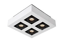 Светильник потолочный Xirax 09119/21/31 Lucide белый 4 лампы, основание чёрное белое в стиле современный квадраты