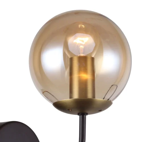 Бра с выключателем Modestus 2344-1W F-promo янтарный на 1 лампа, основание коричневое в стиле современный  фото 5