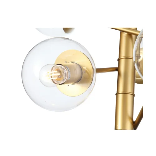 Люстра на штанге Liora SL1150.203.08 ST-Luce прозрачная на 8 ламп, основание матовое золото в стиле современный шар фото 6