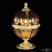 Настольная лампа 5680L/17 G Amber/M-1H Bohemia Ivele Crystal янтарная 3 лампы, основание золотое металл в стиле классический 